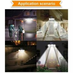 FR-LIFE Solaire Lumiere Exterieur Applique Murale Luminaire Led 3 Têtes 122 Leds Detecteur Mouvement IP65 Etanche Sécurité Lampe à Énergie Solaire, BR-Vie[Classe énergétique A+++] -Luminaire solaire Soldes 2022 58481409 5