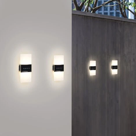 Aqrau 2pcs Applique D'extérieur, Lampe Solaire 12LED IP65 étanche - M 3 Aqrau 2pcs Applique D'extérieur, Lampe Solaire 12LED IP65 étanche - M