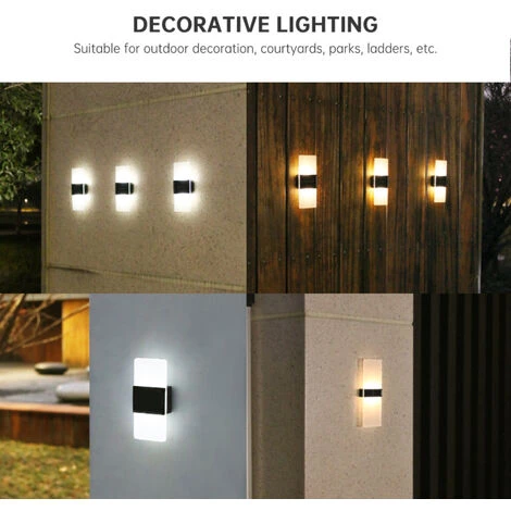 Aqrau 2pcs Applique D'extérieur, Lampe Solaire 12LED IP65 étanche - M 6 Aqrau 2pcs Applique D'extérieur, Lampe Solaire 12LED IP65 étanche - M – Image 4