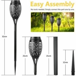 QEDERTEK Lumières Flamme Solaire Exterieure - Lot De 6 Lampe Torche Solaire Étanche, Lampe Solaire Flamme Vacillante Pour Décor, Jardin, Patio, Chemins, Pelouse -Luminaire solaire Soldes 2022 58660395 4