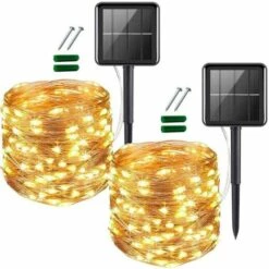 QEDERTEK Guirlande Lumineuse Solaire Extérieure Étanche 240 LED 92ft/28m Fil De Cuivre Guirlande Lumineuse Solaire 8 Modes Blanc Chaud Guirlande Lumineuse Solaire Pour Patio, Portail, Cour