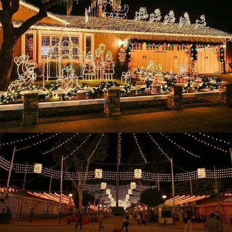 QEDERTEK Guirlande Lumineuse Solaire Extérieure Étanche 240 LED 92ft/28m Fil De Cuivre Guirlande Lumineuse Solaire 8 Modes Blanc Chaud Guirlande Lumineuse Solaire Pour Patio, Portail, Cour 6 QEDERTEK Guirlande Lumineuse Solaire Extérieure Étanche 240 LED 92ft/28m Fil De Cuivre Guirlande Lumineuse Solaire 8 Modes Blanc Chaud Guirlande Lumineuse Solaire Pour Patio, Portail, Cour – Image 4