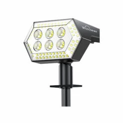 HKLFFJA 2 Pack 108 LED Spot Solaire Exterieur, Lampes Solaires Etanche IP65 Projecteur Solaire Exterieur 4 Modes Dtecteur De Eclairage Extérieur Solaire Pour Jardin, Extérieur, Chemin, Allée -Luminaire solaire Soldes 2022 58664710 4