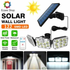 MOHOO Applique Extérieure Solaire Avec Télécommande IP65 122LEDs ABS -Luminaire solaire Soldes 2022 58682135 3