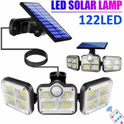 MOHOO Applique Extérieure Solaire Avec Télécommande IP65 122LEDs ABS -Luminaire solaire Soldes 2022 58682135 5