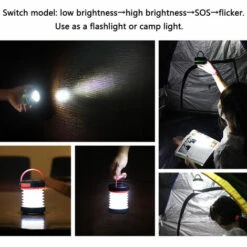 EINEMGELD Lanternes Solaires LED Pliables Rechargeables USB Et Lampes De Camping à énergie Solaire Pour Randonnée -Luminaire solaire Soldes 2022 58757806 5