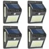 DONTODENT 4*Lumière Solaire, Lampe Solaire Extérieur, Avec Détecteur De Mouvement Lampe, De Sécurité Sans Fil Lampe Mural Pour Jardin.
