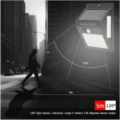 DONTODENT 4*Lumière Solaire, Lampe Solaire Extérieur, Avec Détecteur De Mouvement Lampe, De Sécurité Sans Fil Lampe Mural Pour Jardin. -Luminaire solaire Soldes 2022 58772747 4