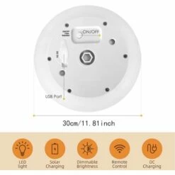 VIEWEE Lampes Solaires Pour L'extérieur, Boule Solaire De 30cm Pour Le Jardin, Avec 9 Modes D'éclairage, 1200mAh IP68 étanche Lampe Solaire LED Pour La Piscine -Luminaire solaire Soldes 2022 58841821 2