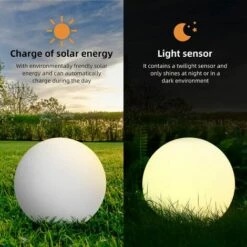 VIEWEE Lampes Solaires Pour L'extérieur, Boule Solaire De 30cm Pour Le Jardin, Avec 9 Modes D'éclairage, 1200mAh IP68 étanche Lampe Solaire LED Pour La Piscine -Luminaire solaire Soldes 2022 58841821 3