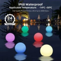 VIEWEE Lampes Solaires Pour L'extérieur, Boule Solaire De 30cm Pour Le Jardin, Avec 9 Modes D'éclairage, 1200mAh IP68 étanche Lampe Solaire LED Pour La Piscine -Luminaire solaire Soldes 2022 58841821 4