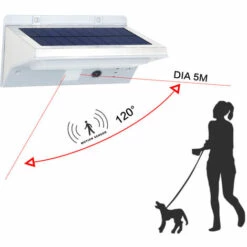 FR-LIFE Projecteur Solaire Applique Mural Inox Eclairage Puissant LED Blanc H16cm Avec Détecteur De Mouvement 3 Modes, BR-Vie -Luminaire solaire Soldes 2022 58966155 3