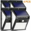 EINEMGELD 4 Pièces De Lampes Solaires Pour L'extérieur 140 LED, Lampes Solaires Pour L'extérieur Avec Détecteur De Mouvement 1200mAh Lampe Solaire LED étanche 3 Modes Lampe Solaire Extérieure 270 ° Pour Jardin Extérieur -Luminaire solaire Soldes 2022 58996363 1