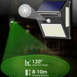 EINEMGELD 4 Pièces De Lampes Solaires Pour L'extérieur 140 LED, Lampes Solaires Pour L'extérieur Avec Détecteur De Mouvement 1200mAh Lampe Solaire LED étanche 3 Modes Lampe Solaire Extérieure 270 ° Pour Jardin Extérieur -Luminaire solaire Soldes 2022 58996363 3