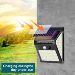 EINEMGELD 4 Pièces De Lampes Solaires Pour L'extérieur 140 LED, Lampes Solaires Pour L'extérieur Avec Détecteur De Mouvement 1200mAh Lampe Solaire LED étanche 3 Modes Lampe Solaire Extérieure 270 ° Pour Jardin Extérieur -Luminaire solaire Soldes 2022 58996363 4
