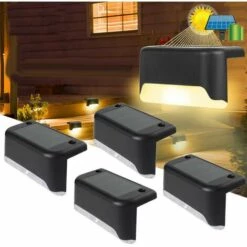 WIAN LED Solaire Pont Lumières IP65 Étanche Solaire Mur Clôture Lumière Extérieure Jardin Voie Cour Patio Escaliers Marches Lamps-4pcs -Luminaire solaire Soldes 2022 59135133 3
