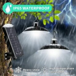 FVBJD Lampe Solaire Extérieur, Double Tête IP65 éTanche Lustre Solaire Avec Télécommande Pour Jardin/Pergola/Balcon/Terrasse -Luminaire solaire Soldes 2022 59137775 3
