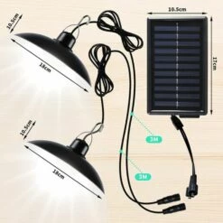 FVBJD Lampe Solaire Extérieur, Double Tête IP65 éTanche Lustre Solaire Avec Télécommande Pour Jardin/Pergola/Balcon/Terrasse -Luminaire solaire Soldes 2022 59137775 5