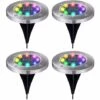 FVBJD TCOLL Lumière Solaire Extérieur，8 LED 4 Pack Jardin Eclairage Spot Lampe Solaire，（ Coloré ）[ Afin D'éviter Votre Perte! ] Veuillez Vous Assurer D'acheter Dans Le Magasin TCOLL Avant D'acheter -Luminaire solaire Soldes 2022 59149089 1
