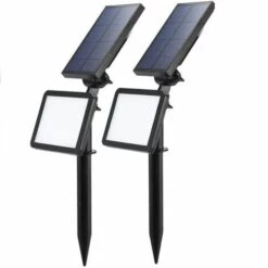 FVBJD LED Solaire Projecteur,Extérieur Solaire De Jardin Spot Lampe Solaire 48 LED Lumière De Nuit Sans Fil Pour Noël, Jardin, Escalier Exterieur, Cour, Clôture, Patio