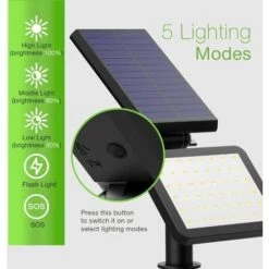 FVBJD LED Solaire Projecteur,Extérieur Solaire De Jardin Spot Lampe Solaire 48 LED Lumière De Nuit Sans Fil Pour Noël, Jardin, Escalier Exterieur, Cour, Clôture, Patio -Luminaire solaire Soldes 2022 59149128 4