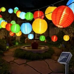 CHANCEY Guirlande Lumineuse Lampe Solaire, 6M 30 LED Lampion Solaire Extérieur Multicolore IP65 Etanche 8 Modes Guirlande Guinguette Lanterne Pour Jardin Patio Cour Mariage Fête Noël Décoration，SEMAket