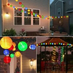 CHANCEY Guirlande Lumineuse Lampe Solaire, 6M 30 LED Lampion Solaire Extérieur Multicolore IP65 Etanche 8 Modes Guirlande Guinguette Lanterne Pour Jardin Patio Cour Mariage Fête Noël Décoration，SEMAket -Luminaire solaire Soldes 2022 59164168 5