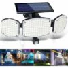 FVBJD Projecteur Solaire Extérieur Avec Détecteur De Mouvement 208 LED Lampes De Sécurité Solaires à L'extérieur 270 ° Grand Angle 3 Modes IP65 Applique Murale étanche Pour Allée De Garage De Jardin