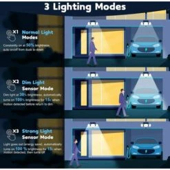 FVBJD Projecteur Solaire Extérieur Avec Détecteur De Mouvement 208 LED Lampes De Sécurité Solaires à L'extérieur 270 ° Grand Angle 3 Modes IP65 Applique Murale étanche Pour Allée De Garage De Jardin -Luminaire solaire Soldes 2022 59191963 4