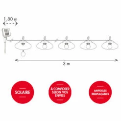 Lot De 8 Abats Jours Trinidad Pour Guirlande Solaire - Chromex -Luminaire solaire Soldes 2022 59229393 2