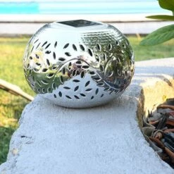 Décoration Solaire Gaoling Rond Argent - LED Animée Blanc Ou Multicolore - Chromex