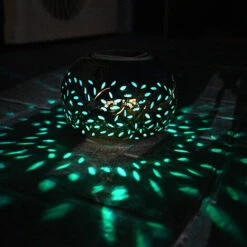 Décoration Solaire Gaoling Rond Argent - LED Animée Blanc Ou Multicolore - Chromex -Luminaire solaire Soldes 2022 59229433 3