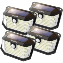 TOLARE Applique 178 Led Solaire Murale Avec De Mouvement Sensor, Angle D'éclairage De 270°, Applique Murale étanche IP65 - Lot De 4