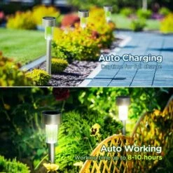 ZOLGINAH Lumiere Solaire Exterieur Jardin, 12pcs Inoxydable LED Lampe Solaire Pour Exteriepure, IP44 Étanches Décoration Pour Chemins Pelouse, Garage, Patio, Cour -Luminaire solaire Soldes 2022 59343903 3