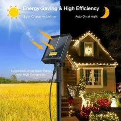 ZOLGINAH Guirlande Lumineuse Solaire Extérieure 30M 300 LEDs A Télécommande Avec 8 Modes D'Éclairage, Chaîne De Lumière Solaire Étanche Pour Jardin,Terrasse,Balcon,Cour,Arbre De Noël,Mariage,Fête Party -Luminaire solaire Soldes 2022 59344921 3