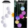 ZOLGINAH LED Carillons éoliens Solaires En Plein Air, Changement De Couleur Carillons éoliens Hibou De Cristal Pour Décoration De Jardin Cadeaux Home Party Noël