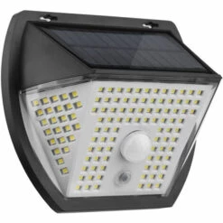LIFCAUSAL 138LED Solaire Détecteur De Mouvement Lumière Solaire Extérieure Applique Murale 3 Modes D'éclairage IP65 Étanche À L'énergie Solaire Lumières Pour Jardin Cour Allée Allée Patio Arrière-Cour Garage,,Nero