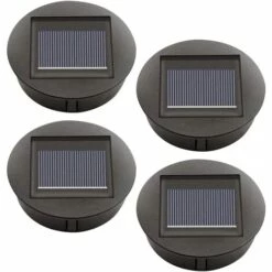 TRIOMPHE 4 Pièces Lampes Solaires De Rechange Avec Ampoules LED, Remplacement De Lumières Solaires Top, Couvercle De Lanterne De Panneau Solaire à LED Pour Lanterne De Jardin Suspendue Extérieure，T-Audace