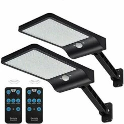 EINEMGELD 56 LED 550LM Lampes Solaires Extérieur Etanche IP65, Applique Murale Led Telecommande, Lampe De Sécurité Solaire Sans Fil Pour Jardin, Garage, Cour, Escalier, Patio