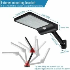 EINEMGELD 56 LED 550LM Lampes Solaires Extérieur Etanche IP65, Applique Murale Led Telecommande, Lampe De Sécurité Solaire Sans Fil Pour Jardin, Garage, Cour, Escalier, Patio -Luminaire solaire Soldes 2022 59659152 3