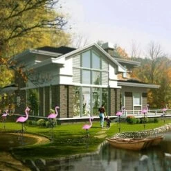 EINEMGELD Lampe Solaire De Pelouse De Flamant Rose, Lumière Solaire De Jardin De Jardin Solaire Allume La Lumière Solaire Extérieure De Lumière Menée Imperméable Pour Le Jardin Décoratif -Luminaire solaire Soldes 2022 59659253 3