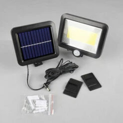 LYCXAMES Lampe Solaire Extérieur, Lumière Solaire, Avec Telecommande, Détecteur De Mouvement étanche, 100 LED Lampe Solaire Extérieur Puissante Étanche IPX65 Pour Garage, Portail, Jardin