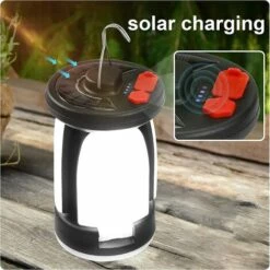 HEGUYEY Lampe Camping Solaire Rechargeable 1000LM Puissante 4500mAh Power Bank 6 Modes Pliable Pour Camping Excursions Secours Pêche Cave -Luminaire solaire Soldes 2022 59689795 3