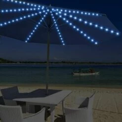 CHANCEY Guirlande Solaire Pour Parasol - 104 LED - Avec Télécommande - 8 Modes - IP67 - Étanche - Pour Fête, Noël, Halloween, Camping（Lumière Blanche Positive）,SEMAket -Luminaire solaire Soldes 2022 59759700 4