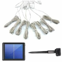 CHANCEY Guirlande Solaire Pour Parasol - 104 LED - Avec Télécommande - 8 Modes - IP67 - Étanche - Pour Fête, Noël, Halloween, Camping（Lumière Blanche Positive）,SEMAket -Luminaire solaire Soldes 2022 59759700 5