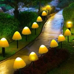 IRISFR Lampes Solaires De Jardin D'extérieur, 6,5 Mètres 30 LED Guirlandes Lumineuses Solaires En Forme De Champignon 8 Modes D'éclairage De Paysage étanche Lampe Solaire En Forme De Champignon Pour Décoration Extérieure, Décorations De Jardin, Décoration D'arbr -Luminaire solaire Soldes 2022 59803843 2