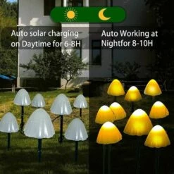 IRISFR Lampes Solaires De Jardin D'extérieur, 6,5 Mètres 30 LED Guirlandes Lumineuses Solaires En Forme De Champignon 8 Modes D'éclairage De Paysage étanche Lampe Solaire En Forme De Champignon Pour Décoration Extérieure, Décorations De Jardin, Décoration D'arbr -Luminaire solaire Soldes 2022 59803843 4