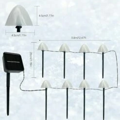 IRISFR Lampes Solaires De Jardin D'extérieur, 6,5 Mètres 30 LED Guirlandes Lumineuses Solaires En Forme De Champignon 8 Modes D'éclairage De Paysage étanche Lampe Solaire En Forme De Champignon Pour Décoration Extérieure, Décorations De Jardin, Décoration D'arbr -Luminaire solaire Soldes 2022 59803843 5