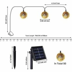GALOZZOIT Guirlandes Solaires Marocaines Extérieures, Guirlandes LED 7M 50er Extérieures, 8 Modes Guirlandes Solaires Lumières étanches éclairage Pour Jardin, Terrasse, Cour, Maison, Noël, Fête -Luminaire solaire Soldes 2022 59853626 3