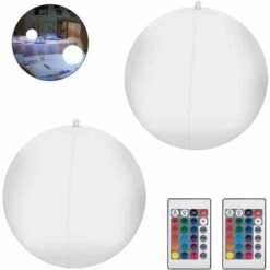 GRID COOL Lumière De Spa à LED, 2PC 40 Cm Éclairage Pour Piscine Flottant LED Étanche IP67 Lampe Flottante Sphère Lumière Piscine Flottante Avec Télécommande Pour Extérieure Fête Jardin Terrasse Pelouse -Luminaire solaire Soldes 2022 59927686 2